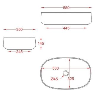 Раковина ArtCeram Cognac COL003 15 00 серая 55 см